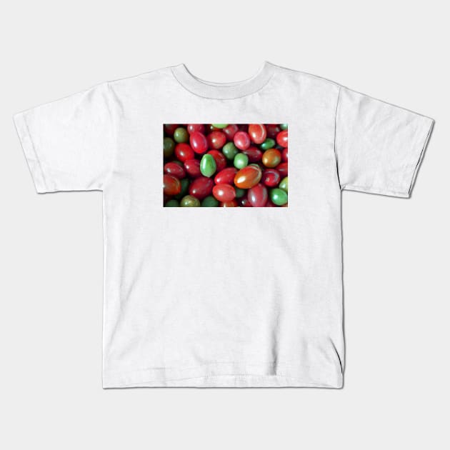 Red&Green Pop Tomatoes Kids T-Shirt by Hemeria